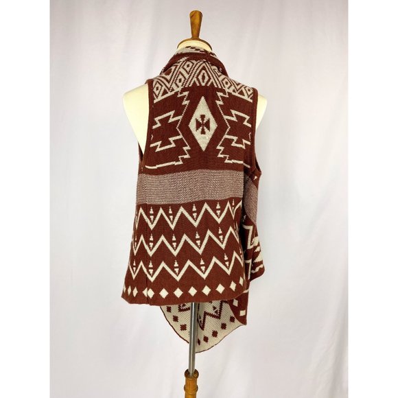Anthropologie Knit Southwestern Wrap Vest Layered Scarf - Picture 3 of 8